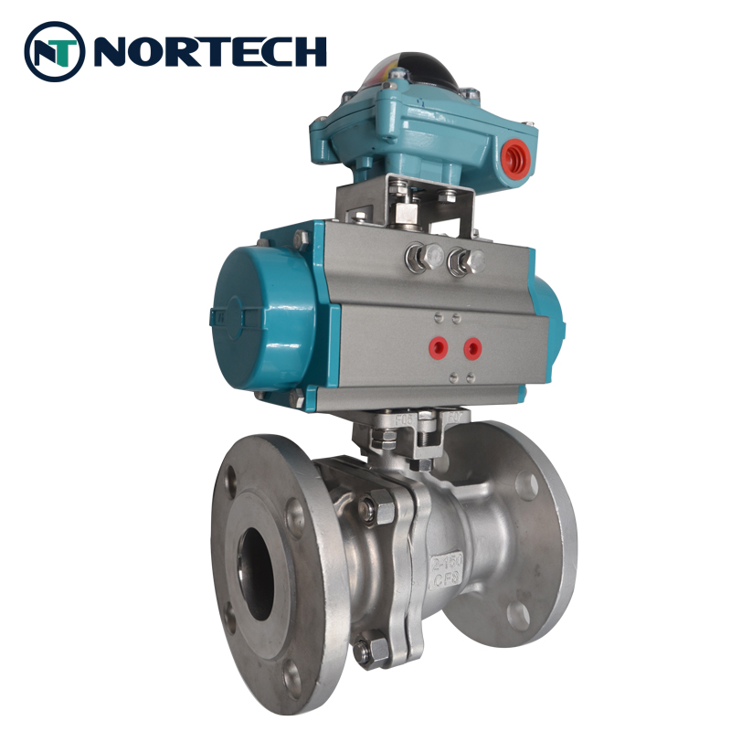China Stainless Steel Pneumatic Actuator Flanged Floating Ball Valve ...