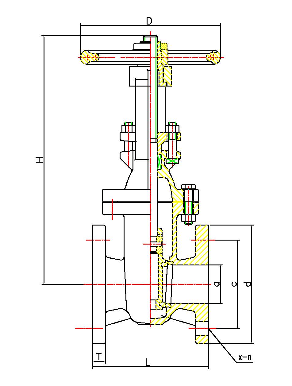 Rising stem gate valve