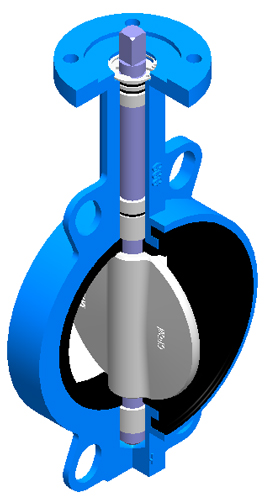 resilient seated butterfly valve drawing 01