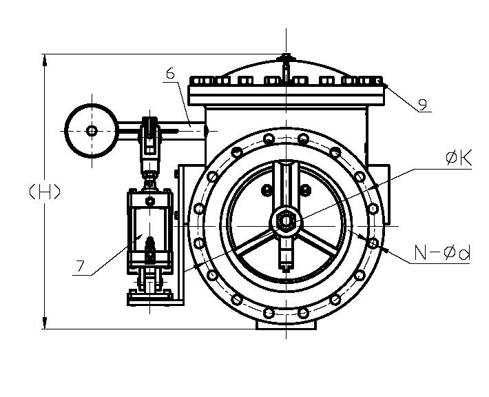 swing-check-valve-with-counterweight-pneumatic actuator drawing 02
